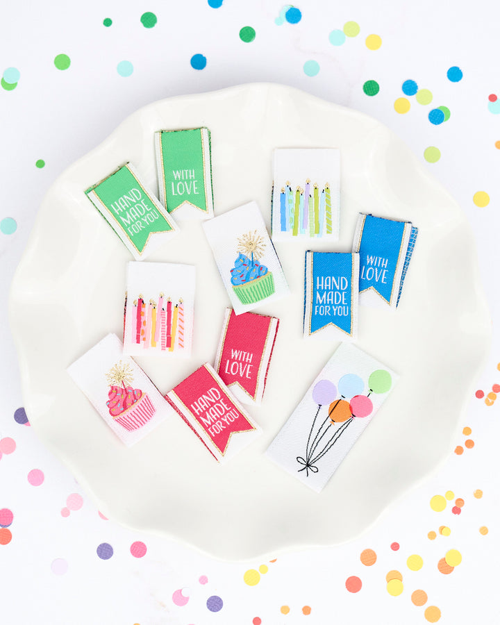 Happy Birthday - Woven Label Pack - 8 PACK