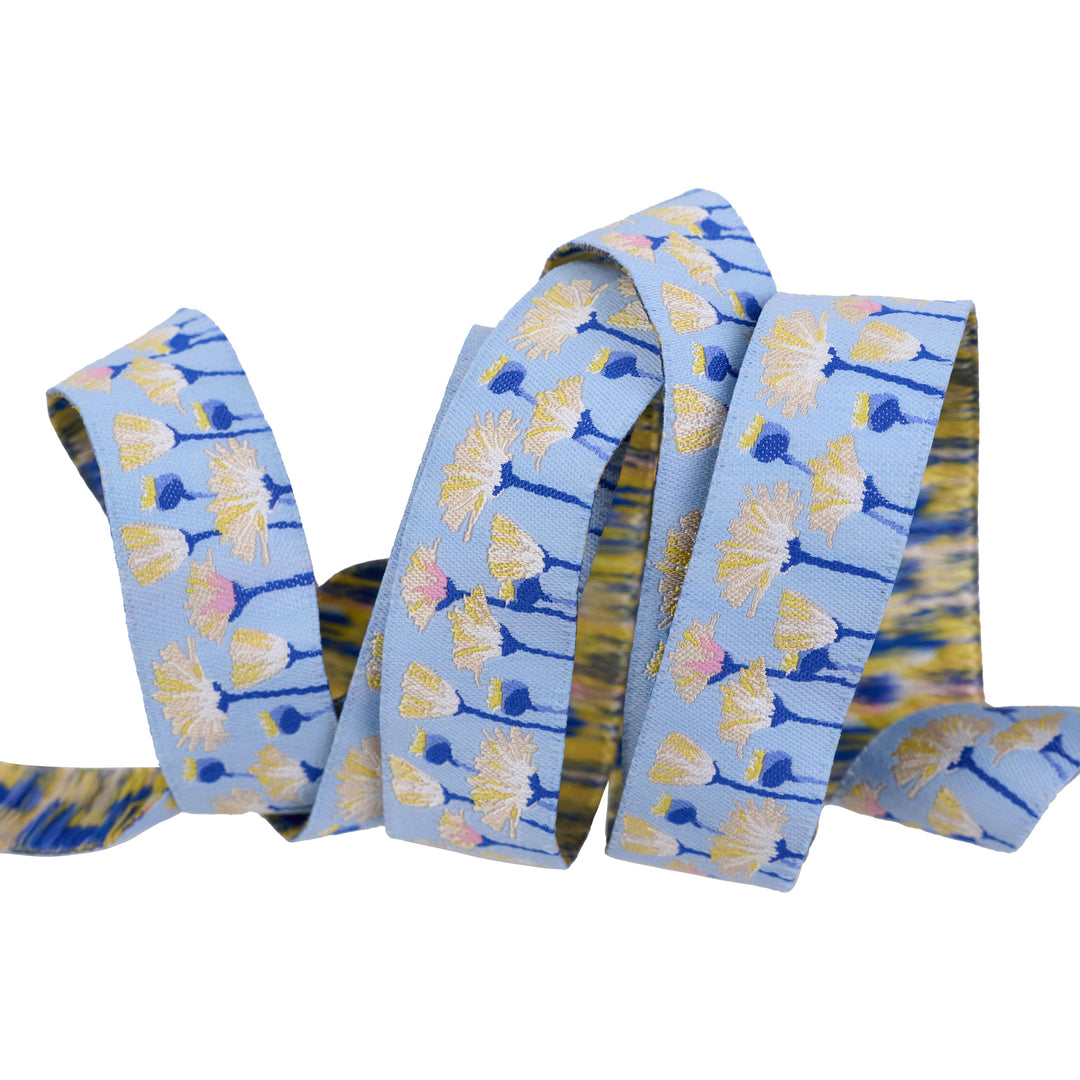 Blooms in Twilight - 7/8" width - Meadow - 15 Yard Spool