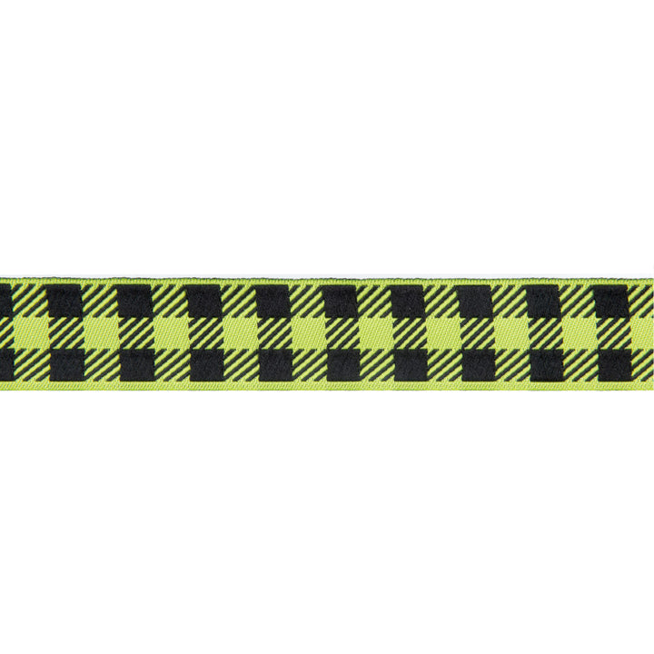Gingham Apple Green and Black-7/8"
