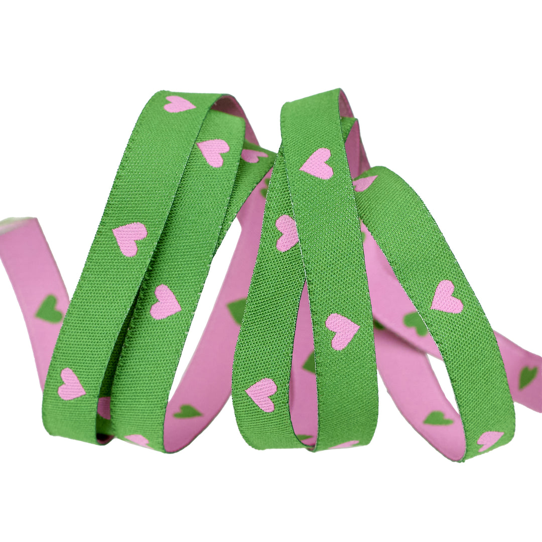 Hearts and Sparks - Hearts in Verdant - 3/8" width - by Melody Miller - 15 Yard Spool