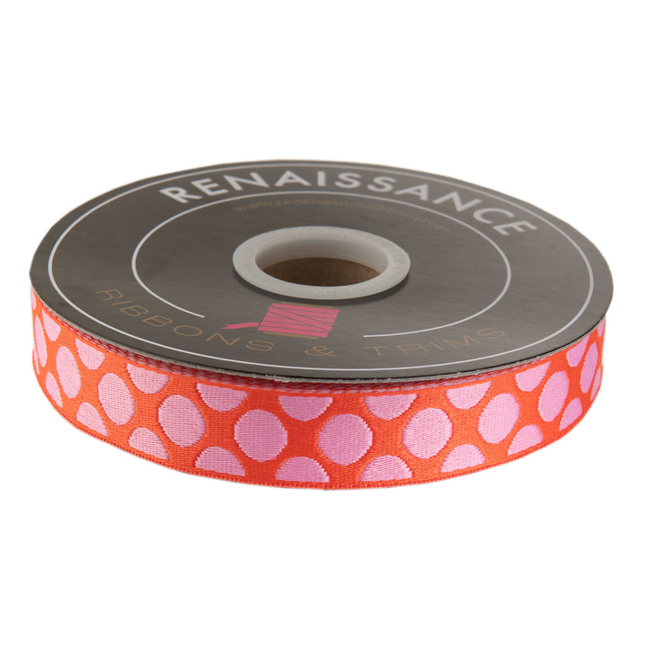 Down to Earth - Dot Webbing in Pinkerberry 1" - by Tula Pink - 16 Yard Spool (Preorder)