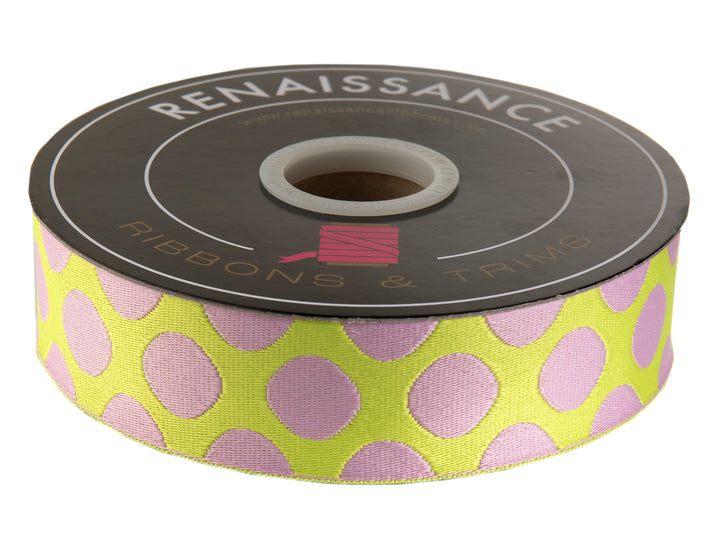 Down to Earth - Dot Webbing in Cherry Limeade 1-1/2" - by Tula Pink - 16 Yard Spool (Preorder)