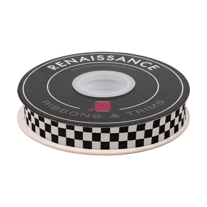 Mixtape - Checker in Black - 5/8" - by Alexia Abegg - 15 Yard Spool