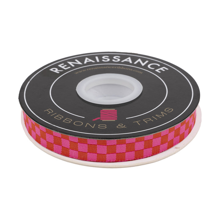 Mixtape - Checker in Cayenne - 5/8" - by Alexia Abegg - 15 Yard Spool
