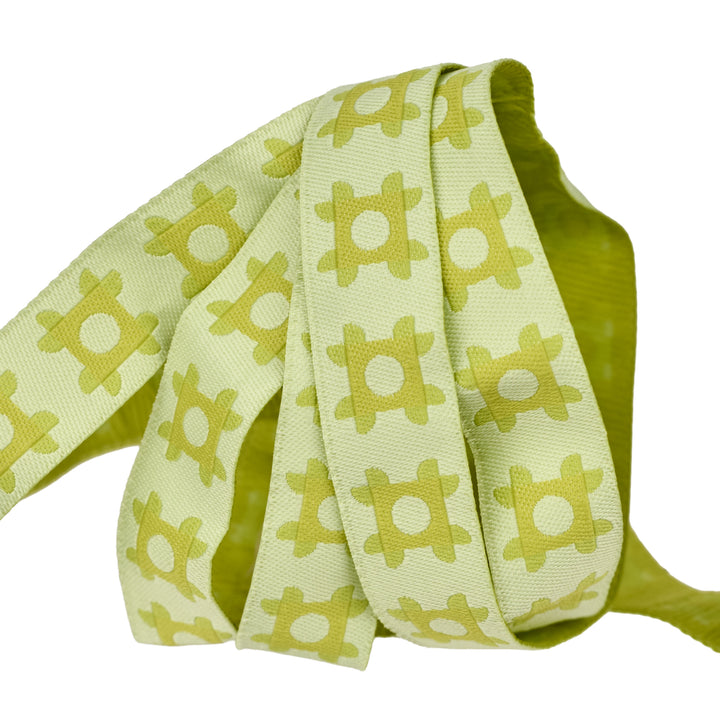 The Genesis of a Journey - Patchwork Piazza in Citron - 5/8" width - by Genesis Hall - 15 Yard Spool