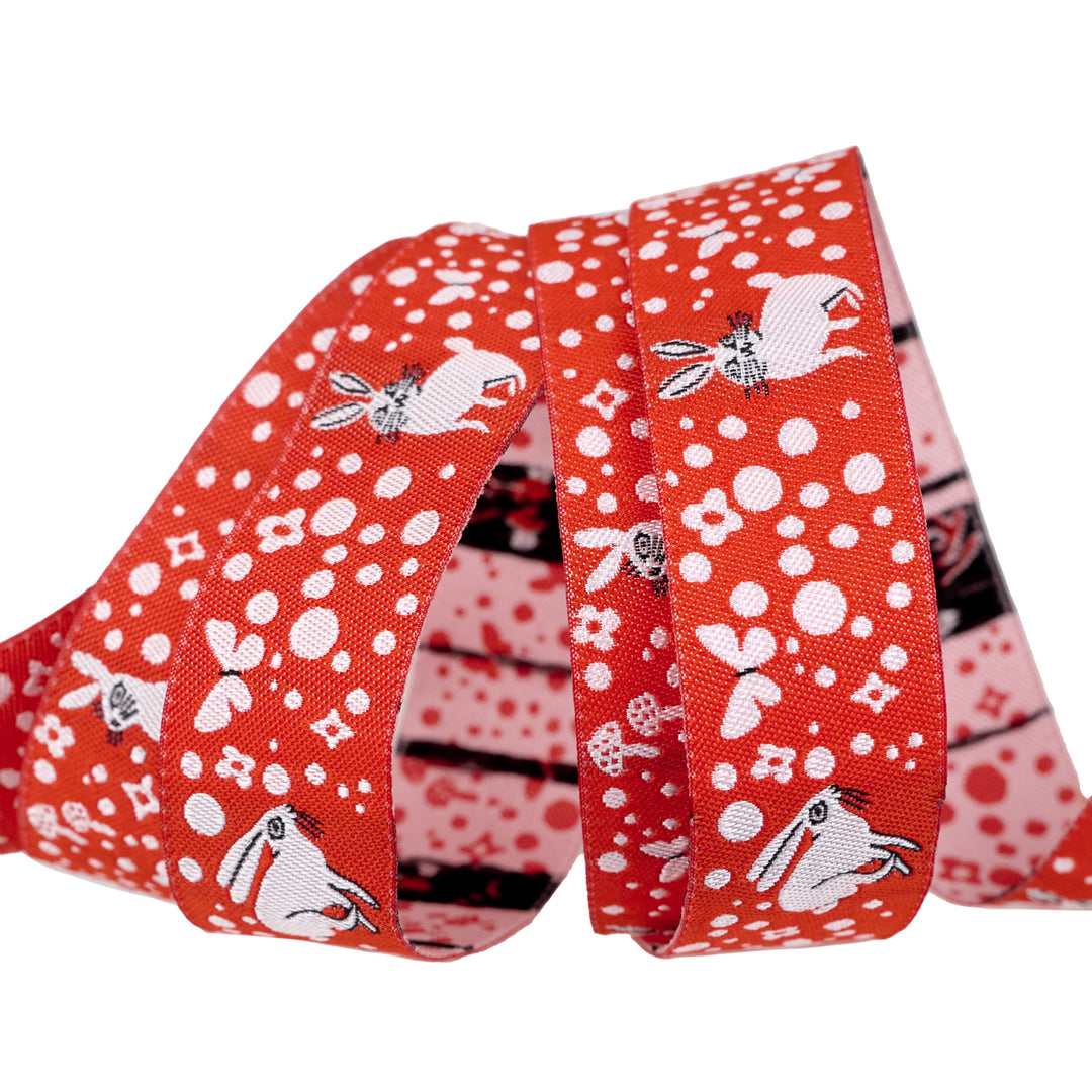 Love Letter - Bunny Dot in Red 7/8" - by Lizzy House - 15 Yard Spool
