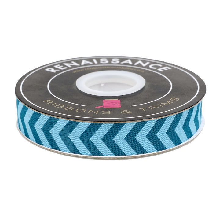 High Flight - Taxiway in Vintage Blue - 7/8" width - by Sarah Thomas - 15 Yard Spool