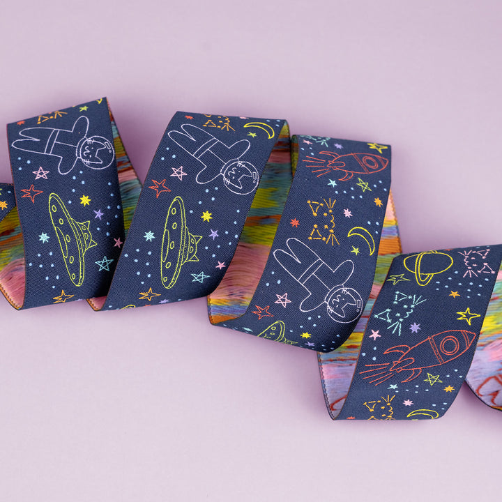 Meowter Space - Meowter Space - 1-1/2" width - by Pammie Jane - 15 Yard Spool