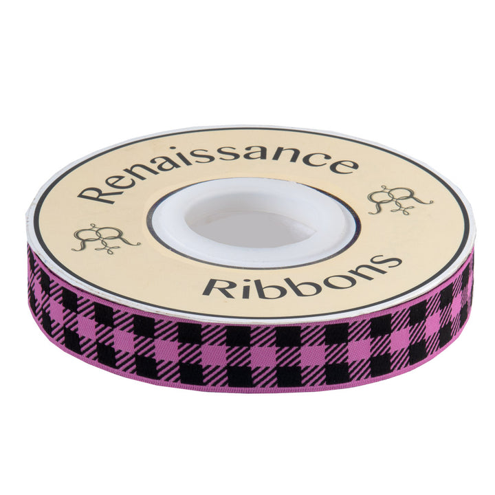Gingham Mauve and Black-7/8"