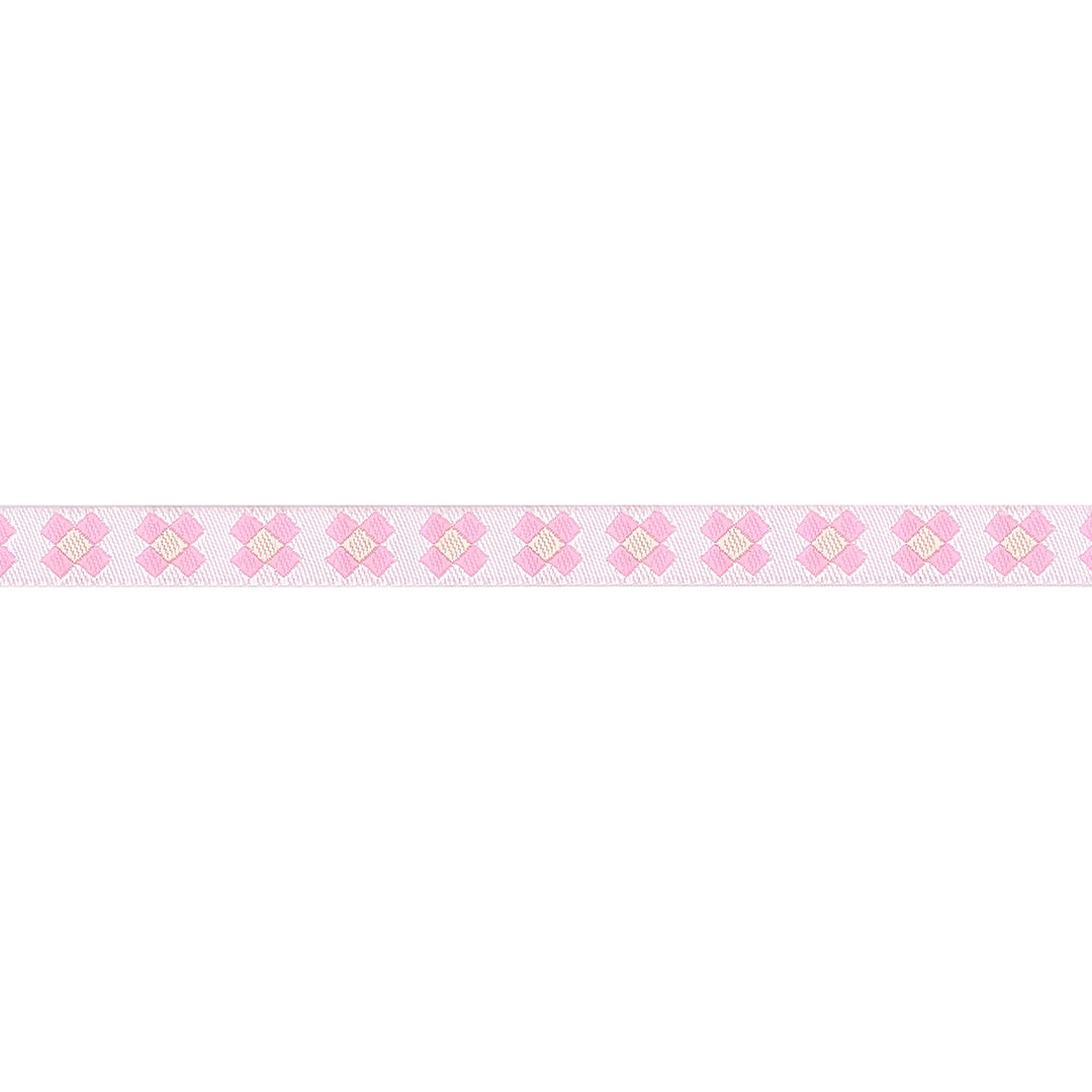 Patchwork in Pink - 3/8" width - Meadow - 15 Yard Spool