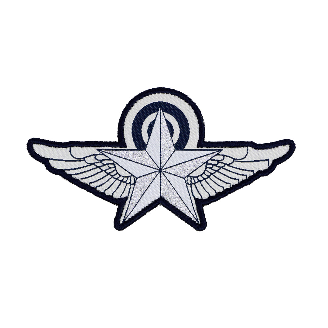 High Flight - Mission Complete in Navy - by Sarah Thomas - 60x114mm - Iron-On Applique Patch - 3 Pack
