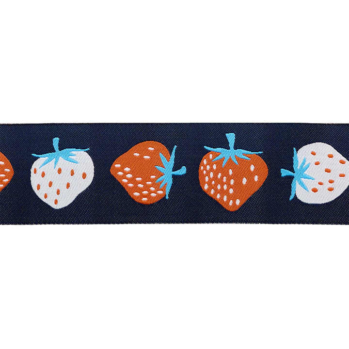 Strawberry - Strawberry in Navy - 1-1/2" width - by Kimberly Kight - 15 Yard Spool