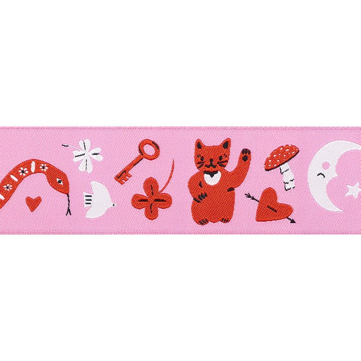 Ooh Lucky Lucky - Lucky in Pink - 1-1/2" width - by Alexia Abegg - 15 Yard Spool