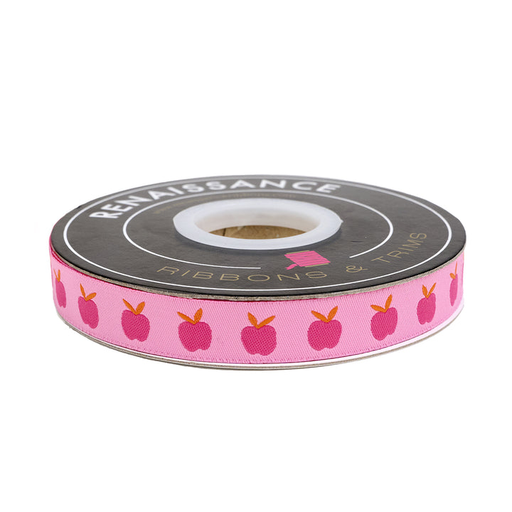 Catnap - Apples in Pink - 5/8" width - by Alexia Abegg -  15 Yard Spool