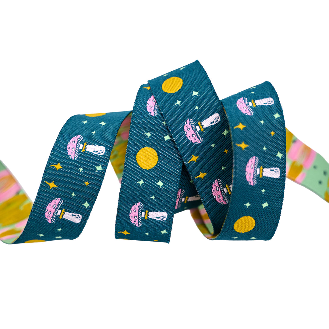 Celestial Garden - Celestial Fungi - 7/8" width - by Alexandra Bordallo - 15 Yard Spool