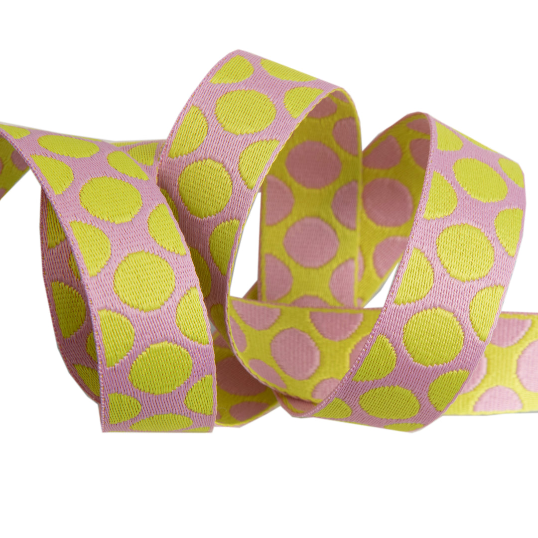 Down to Earth - Dot Webbing in Cherry Limeade 1" - by Tula Pink - 16 Yard Spool (Preorder)