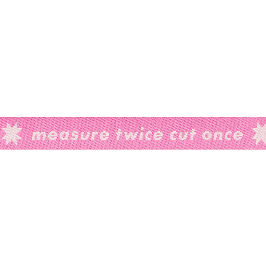Catnap - Measure Twice in Neon Pink - 5/8" width - by Alexia Abegg - 15 Yard Spool