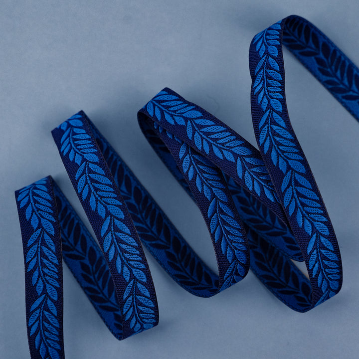 Foliage - Foliage in Indigo - 3/8" width - by Sally Kelly - 15 Yard Spool