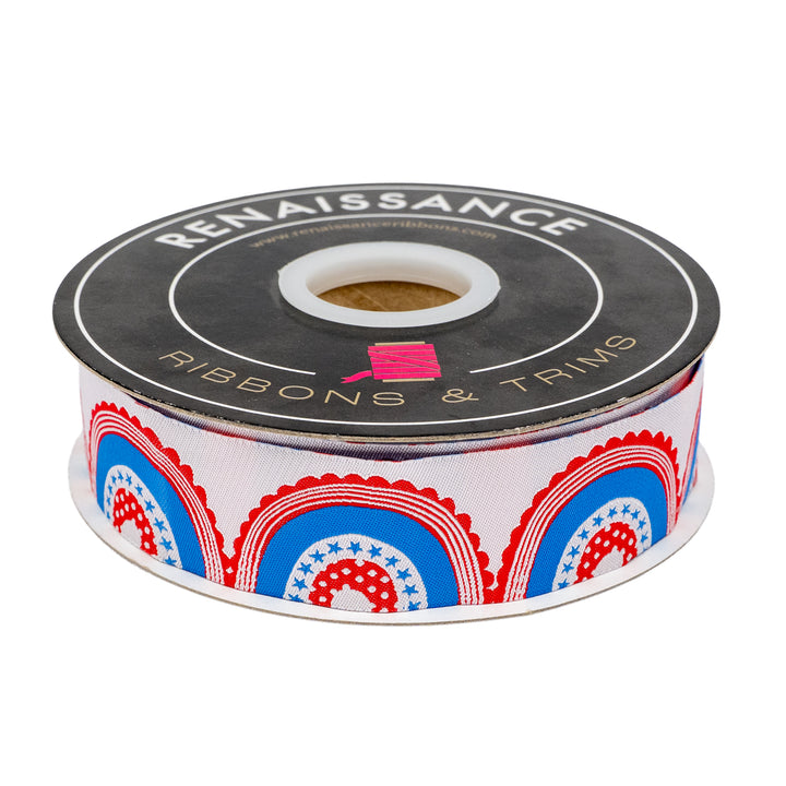 250th Birthday - Flag Swag - 1-1/4" width - by Renaissance Ribbons - 15 Yard Spool