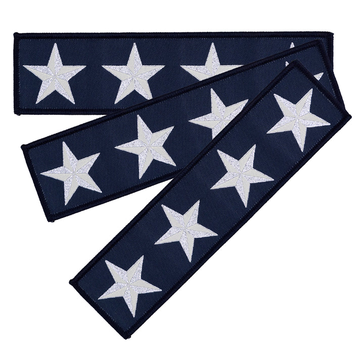 High Flight - 4 Star in Navy - by Sarah Thomas - 38x149mm - Iron-On Applique Patch -  3 Pack