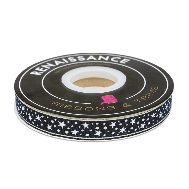 3, 2, 1... Blastoff - Wish Upon a Star in Night Sky 5/8" - by Stacy Iest Hsu - 15 Yard Spool