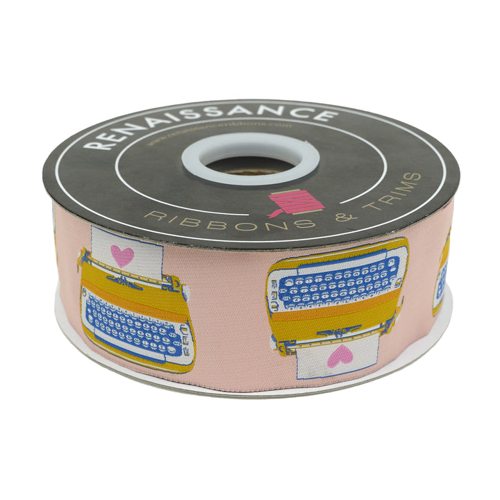 Best Day - Typewriters in Pale Peach 2" - by Melody Miller - 15 Yard Spool