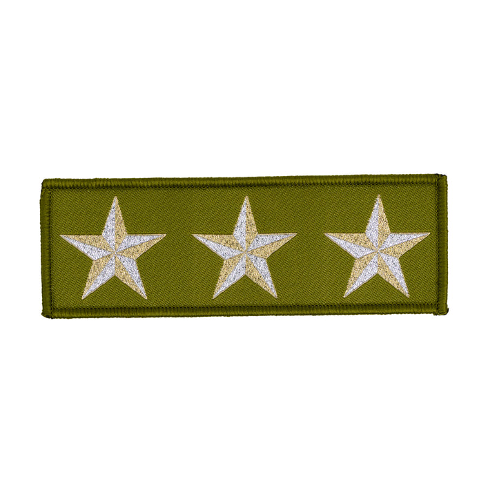 High Flight - 3 Star in Olive - by Sarah Thomas - 38x113mm - Iron-On Applique Patch - 3 Pack