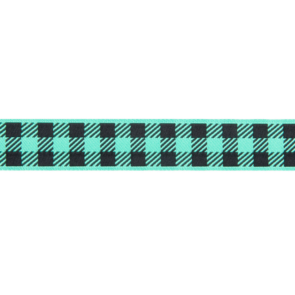 Gingham Mint and Black-7/8"
