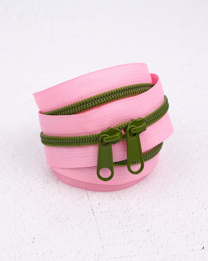 Olive Blossom - Handbag Zipper - Renaissance Ribbons
