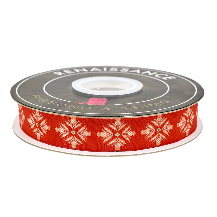 Spruce - Blooming Thistle in Red - 7/8" width - by Sharon Holland - 15 Yard Spool