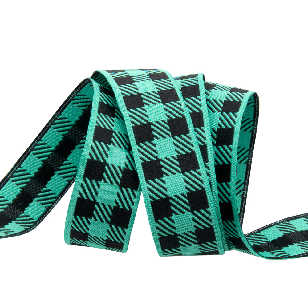 Gingham Mint and Black-7/8"