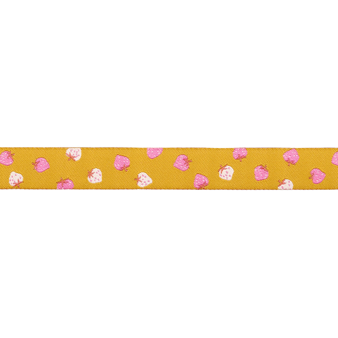 Strawberry - Strawberry Toss in Goldenrod - 5/8" width - by Kimberly Kight - 15 Yard Spool