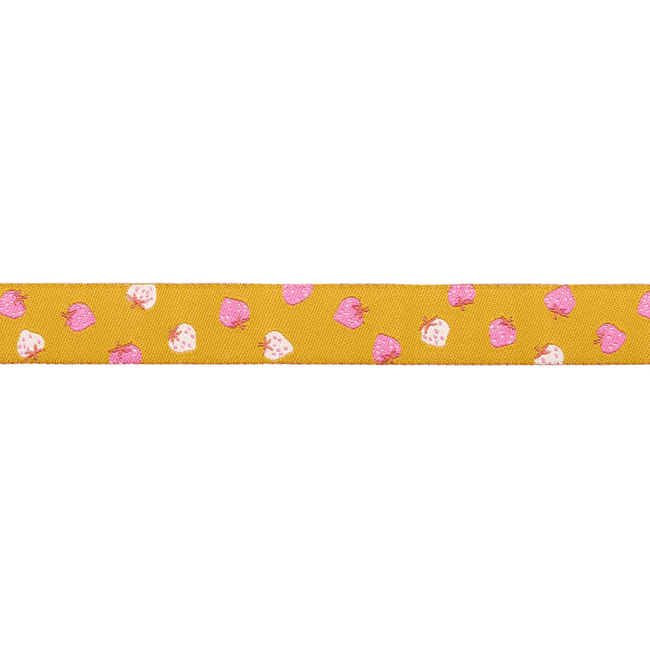 Strawberry - Strawberry Toss in Goldenrod - 5/8" width - by Kimberly Kight - 15 Yard Spool