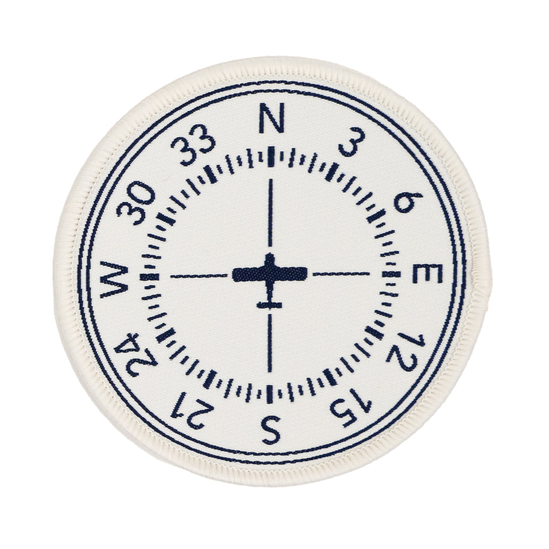 High Flight - Magnetic Compass - by Sarah Thomas - 76x76mm - Iron-On Applique Patch -  3 Pack