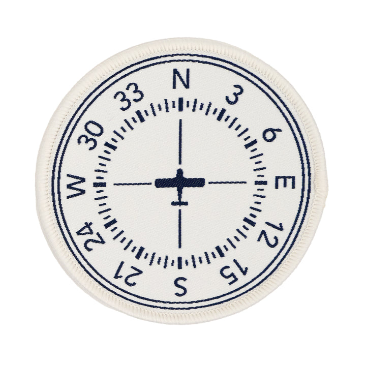 High Flight - Magnetic Compass - by Sarah Thomas - 76x76mm - Iron-On Applique Patch -  3 Pack