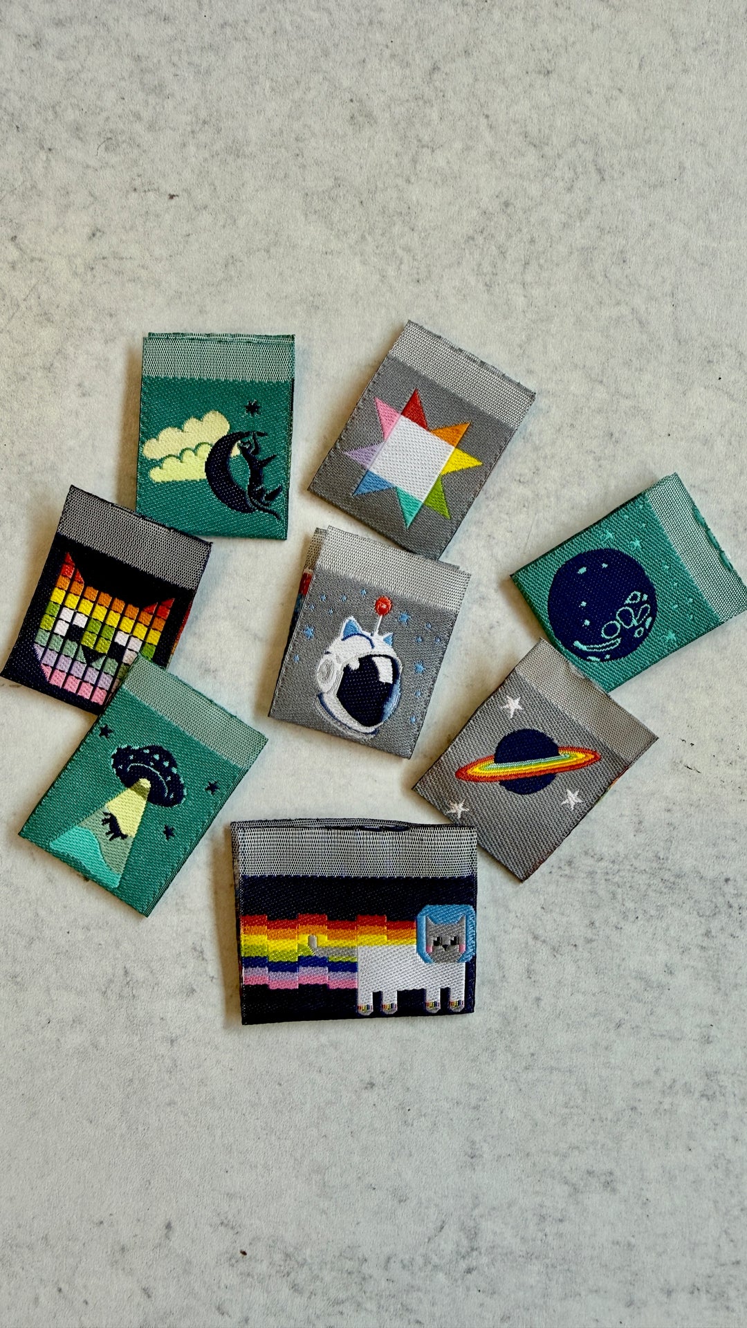 Meowter Space - Woven Label Pack - 8 PACK