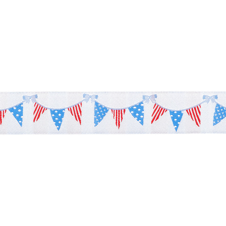 250th Birthday - Flag Banner - 1" width - by Renaissance Ribbons - 15 Yard Spool