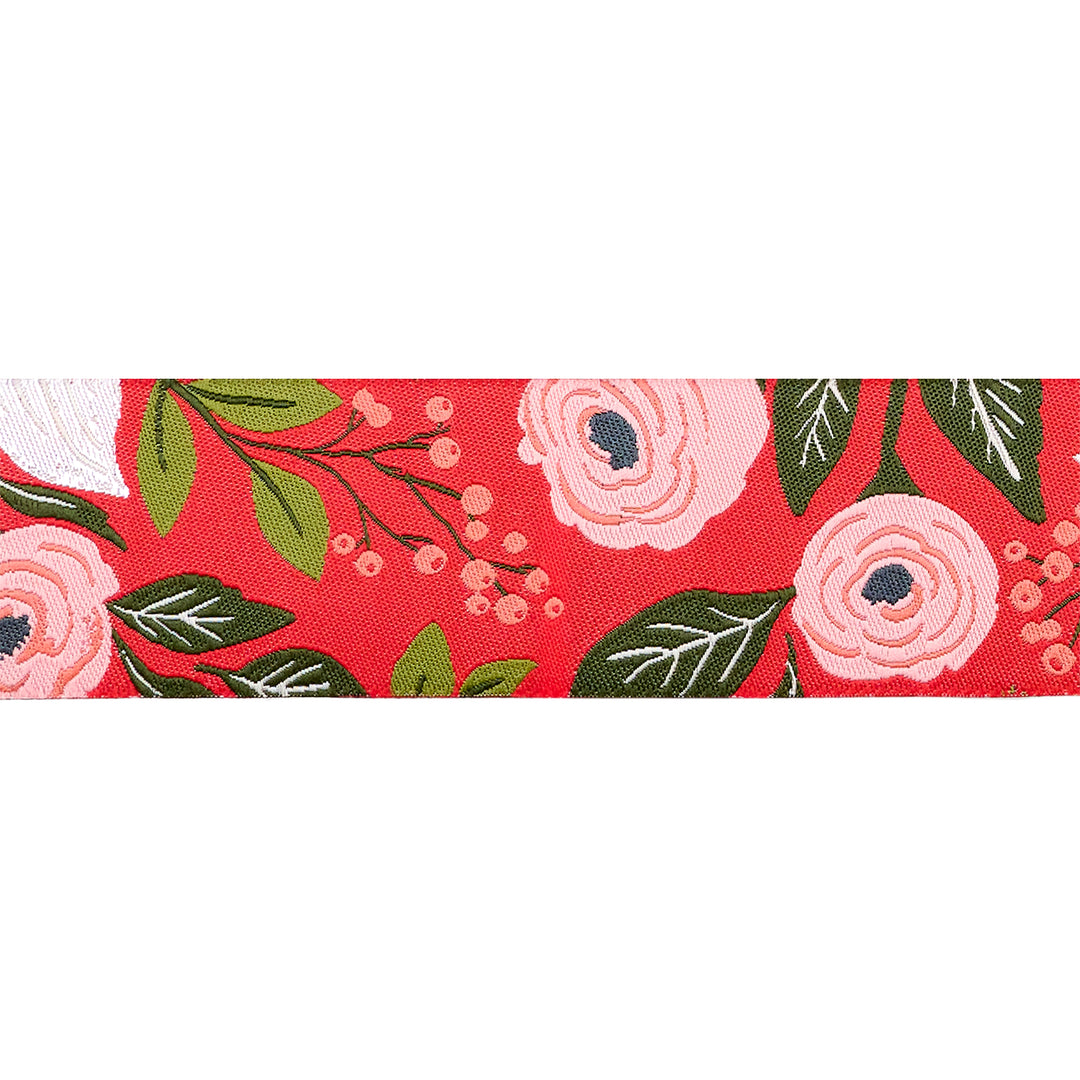 Berry and Pine - Poinsettia Party in Holly - 1-1/2" width - by Lella Boutique - 15 Yard Spool