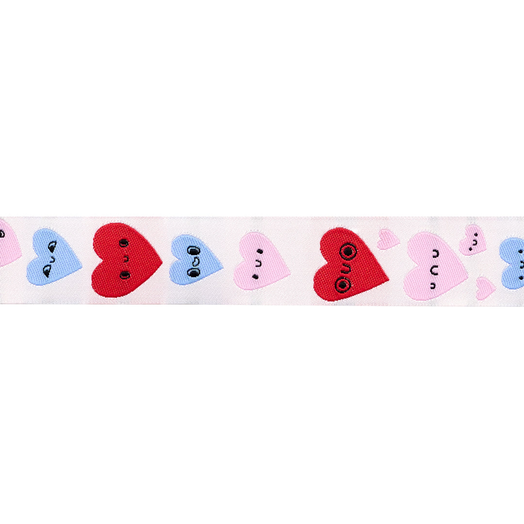 Funny Valentine - Happy Hearts - 7/8" width - by Lizzy House - 15 Yard Spool