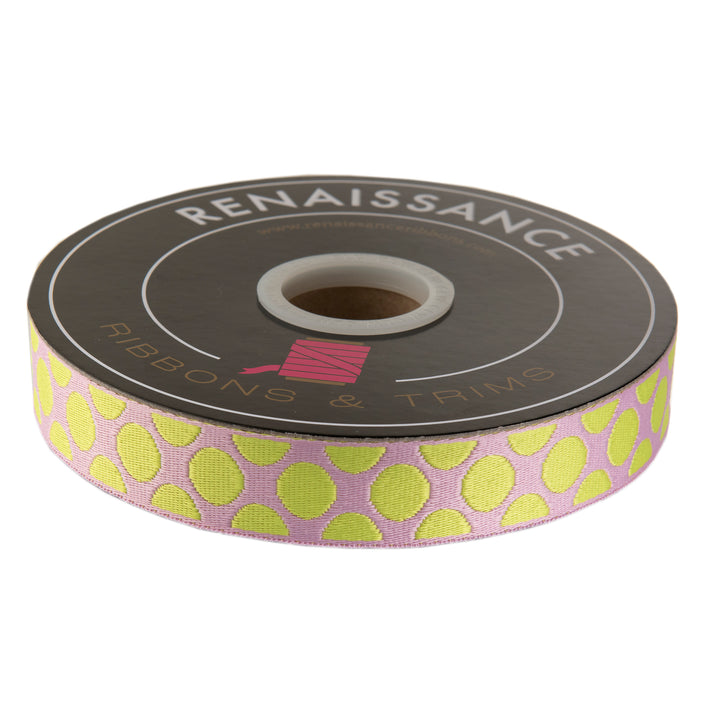 Down to Earth - Dot Webbing in Cherry Limeade 1" - by Tula Pink - 16 Yard Spool (Preorder)