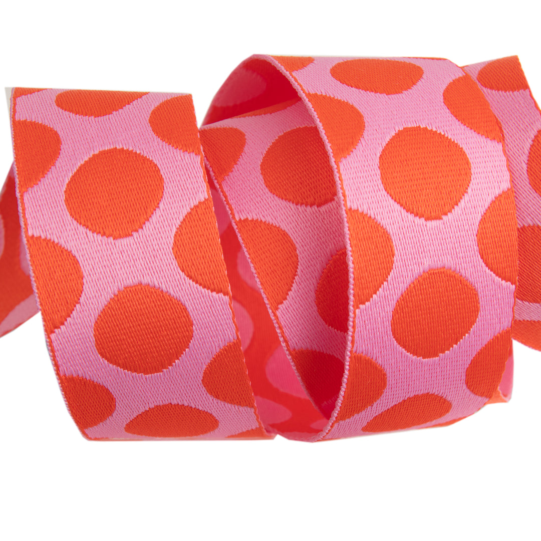 Down to Earth - Dot Webbing in Pinkerberry 1-1/2" - by Tula Pink - 16 Yard Spool (Preorder)