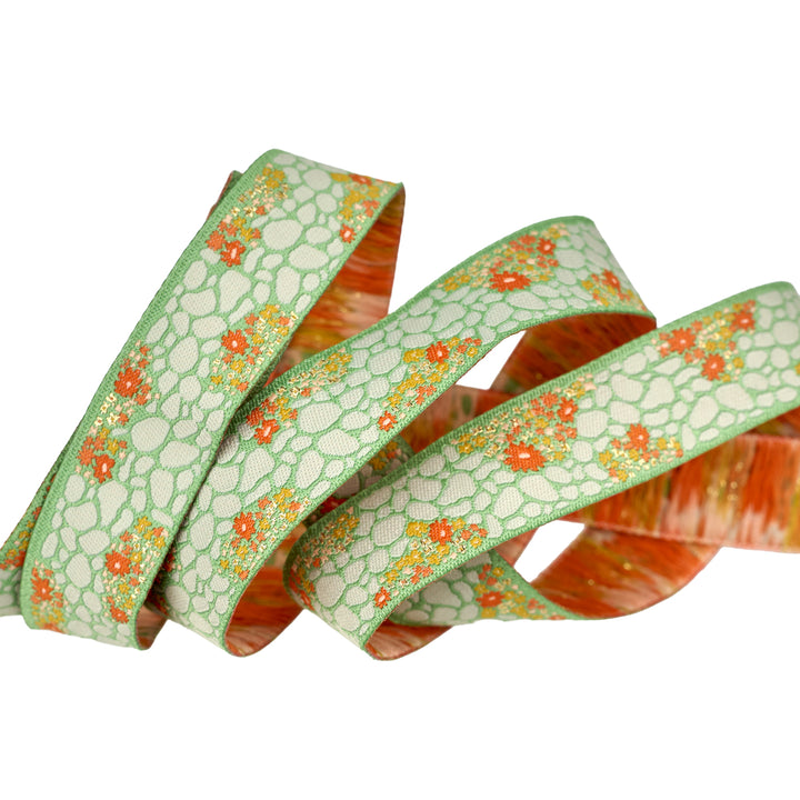 Poppy Night - Cobblestone Path - 7/8" wdith - by Renaissance Ribbons - 15 Yard Spool