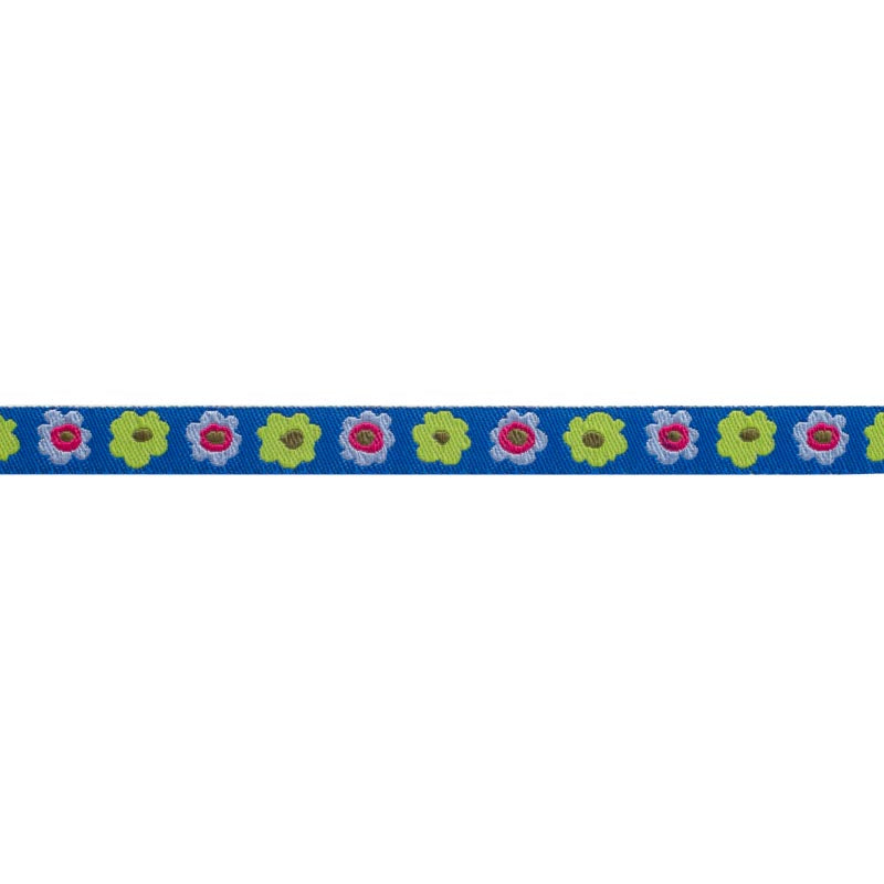 Narrow Blue Flowers row - 3/8" - Kaffe Fassett