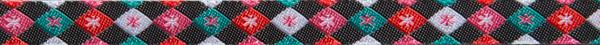 Argyle and Stars on Black - 3/8" width - by Jessica Jones - 27 Yard Spool