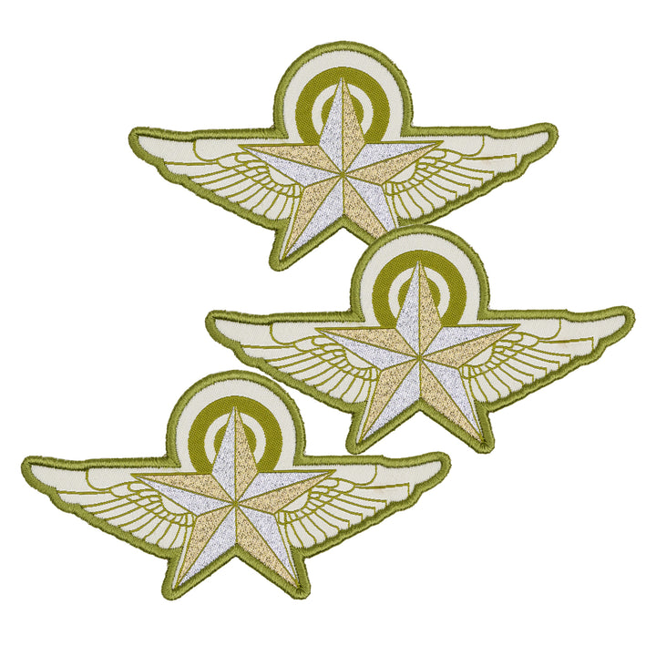 High Flight - Mission Complete in Olive - by Sarah Thomas - 60x114mm - Iron-On Applique Patch - 3 Pack