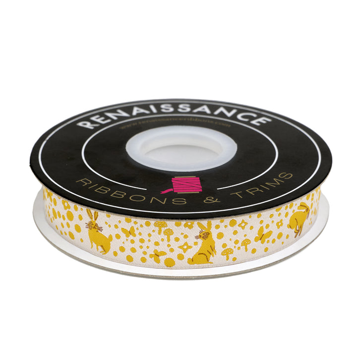 Love Letter - Bunny Dot in Gold 7/8" - by Lizzy House - 15 Yard Spool
