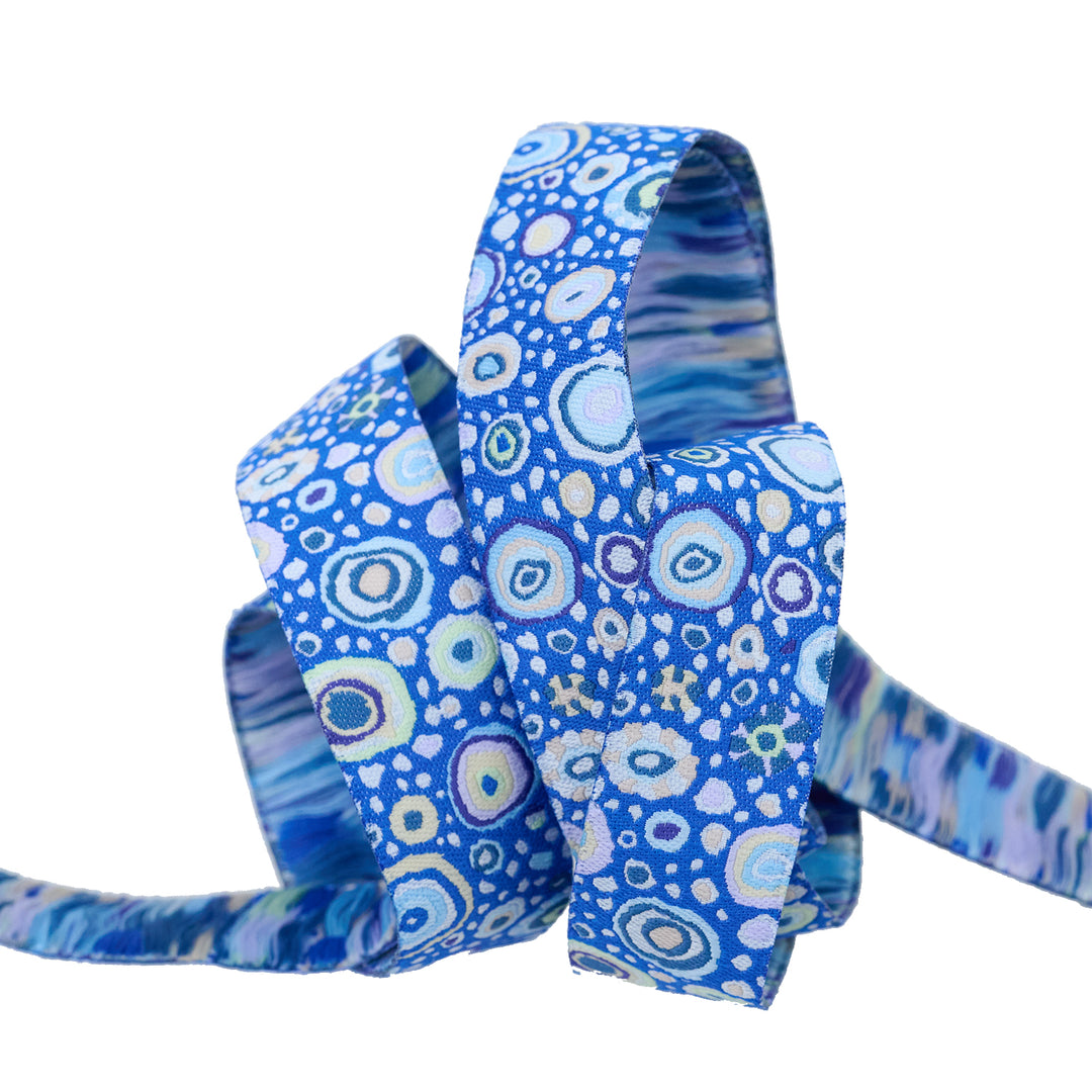 Roman Glass in Blue - 1-1/2" width - Kaffe Classics 2024 - 15 Yard Spool