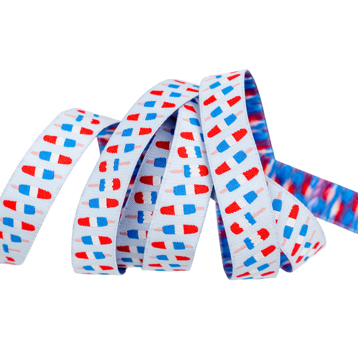250th Birthday - Push Pops - 5/8" width - by Renaissance Ribbons - 15 Yard Spool