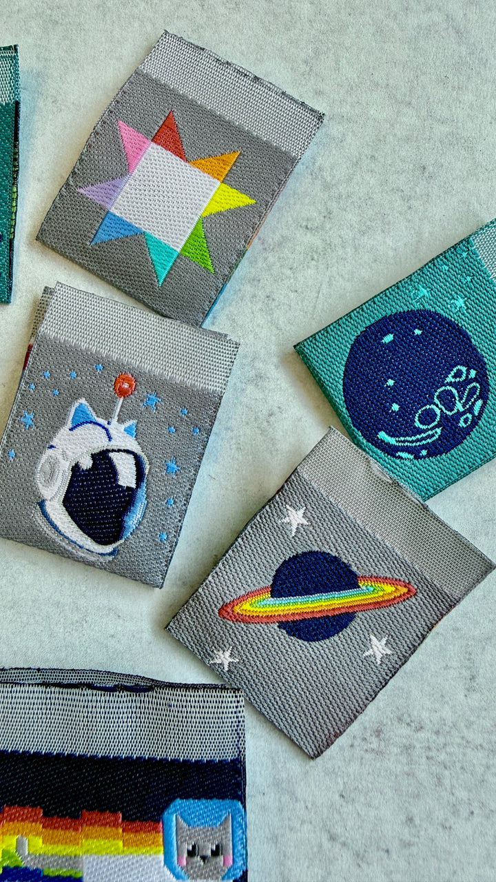 Meowter Space - Woven Label Pack - 8 PACK
