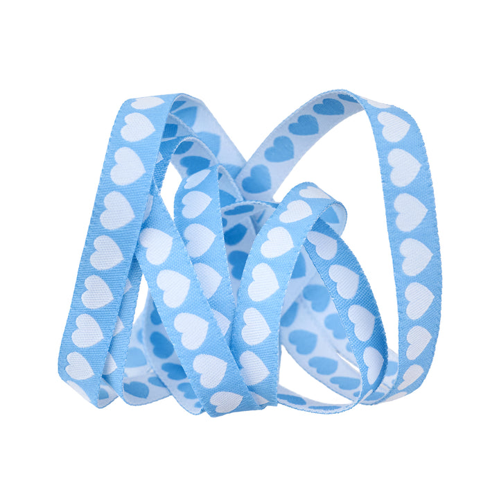 Funny Valentine - Tiny Hearts in Blue and White - 3/8" width - by Lizzy House - 15 Yard Spool